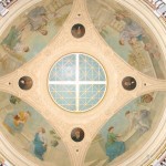 Eugene B. Monfalcone’s paintings in the dome of the Rotunda of Ruffner Hall depict the foundations of learning.