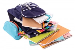 Backpack with school supplies