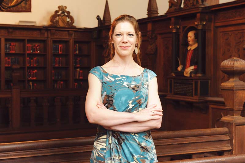 Melissa Ridley Elmes, M.A. ’09, handled rare Renaissance and medieval documents in her Ph.D. research at the Folger Shakespeare Library.