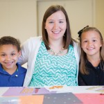 Brittany Perkins ’15 balances her Longwood studies with her duties as a youth pastor at Glenn Memorial Baptist Church in Prospect. RyenToney and Emily Kelley are among the children she works with at the church.