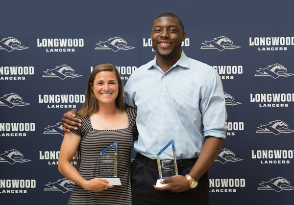 Sarah Butler ’16, an exercise science major from Melbourne, Australia, and men’s basketball stalwart Lotanna Nwogbo ’16, a kinesiology major from Lithonia, Georgia, were named Longwood Athletes of the Year.
